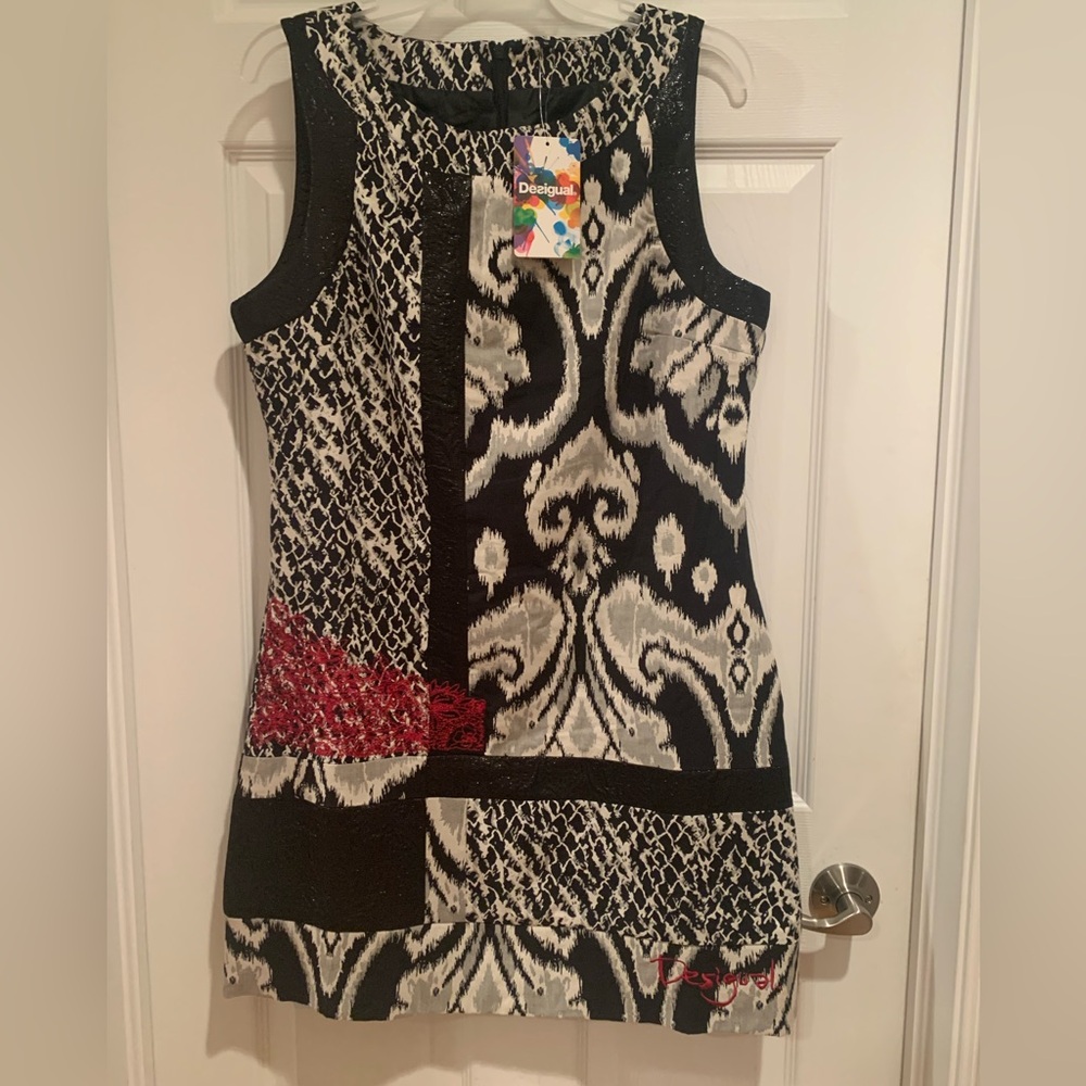 NWT Desigual Black and White Patterned Dress
